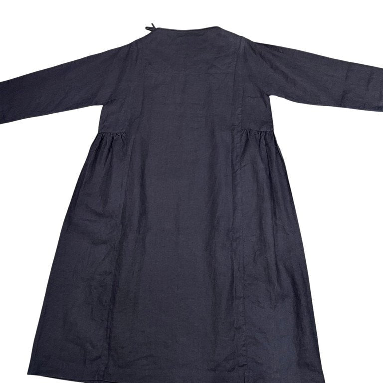 COMME des GARCONS リネンプルオーバーロングスモックワンピース シャツ ブラウス チュニック Archive 70s 初期 トップス コムデギャルソン レディース