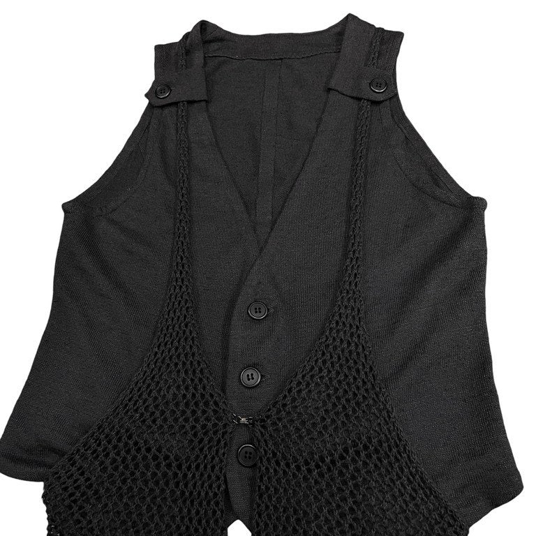 Y's RED LABEL メッシュニットレイヤードノースリーブリネンベスト Yohji Yamamoto