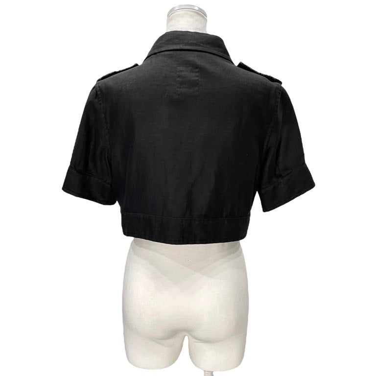 LIMI feu コットンラミーダブルブレストショートジャケット ブルゾン アウター Yohji Yamamoto リミフゥ ヨウジヤマモト レディース