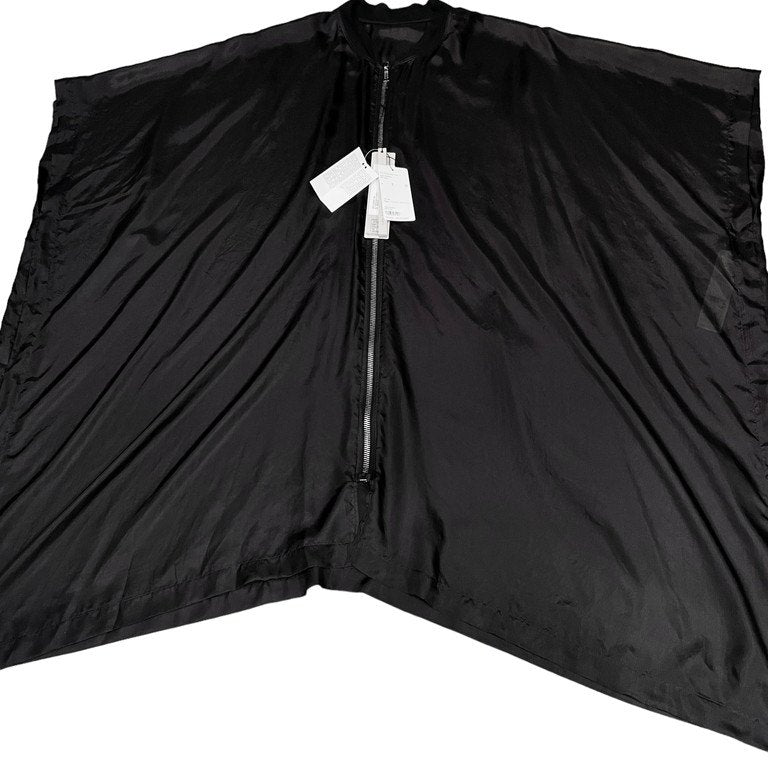Rick Owens 24SS SL PONCHO FLIGHT シルクポンチョフライトジャケット LIDO LOOK12 コレクションモデル 希少 レア コート 国内入荷極少 定価235,400円 未使用タグ付 付属品完備 ハンガー RR01D3904SH リックオウエンス メンズ