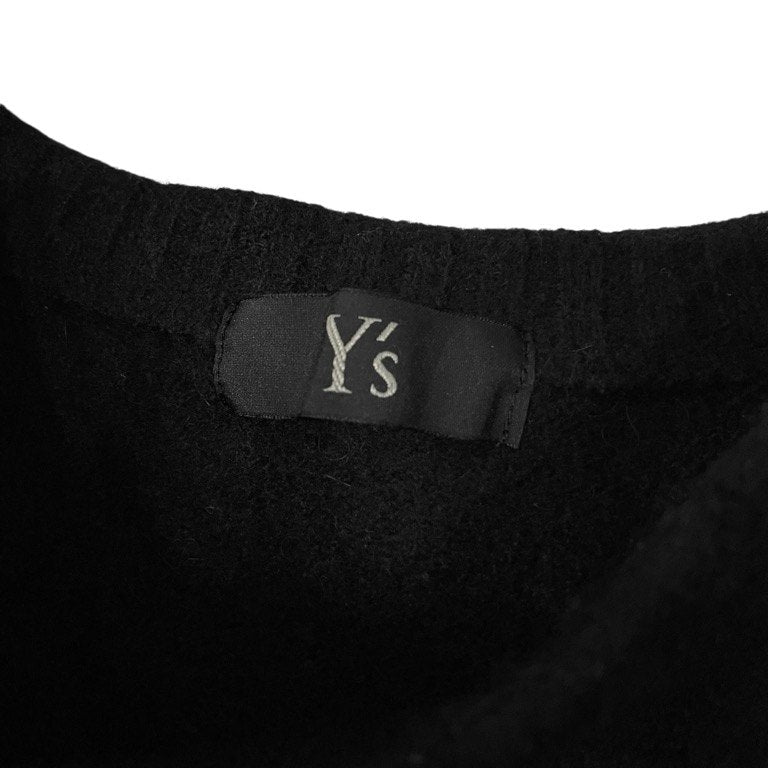 Y’s サイドステッチリペアデザイン圧縮ウールニットセーター 刺繍 アシンメトリー トップス Yohji Yamamoto Femme ワイズ ヨウジヤマモトファム レディース