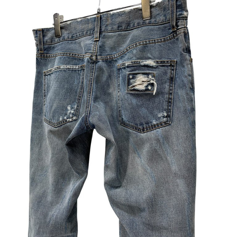 DOLCE&GABBANA バックプレートダメージ加工5ポケットデニムパンツ ジーンズ ボトムス D&G Archive ドルチェアンドガッバーナ メンズ