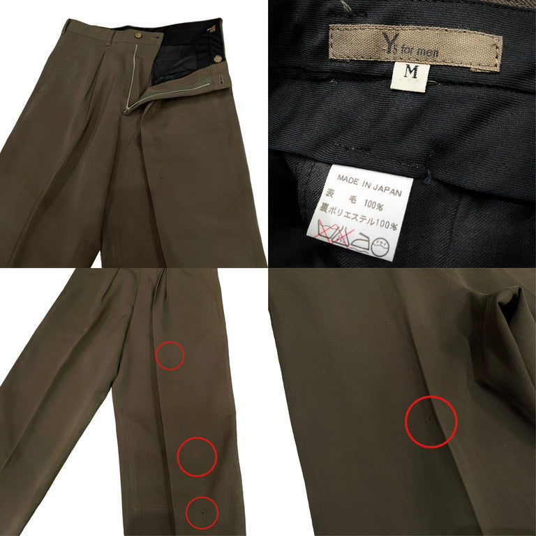 Y's for men オールドギャバジンボックスプリーツダブルテーパードパンツ スラックス トラウザーズ Archive 80s 90s Yohji Yamamoto Pour Homme ヨウジヤマモトプールオム ワイズフォーメン メンズ