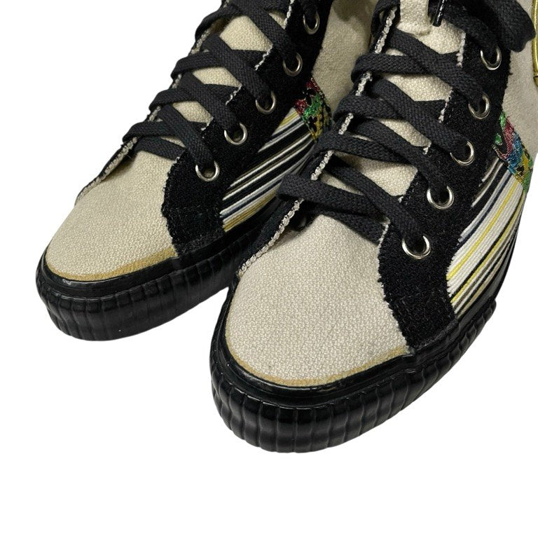 Yohji Yamamoto Pour Homme 95AW 鹿鳴館パッチワークハイカットスニーカー シューズ 靴 刺繍 鹿鳴館期 90s Archive 未使用 激レア 希少 ヨウジヤマモトプールオム メンズ