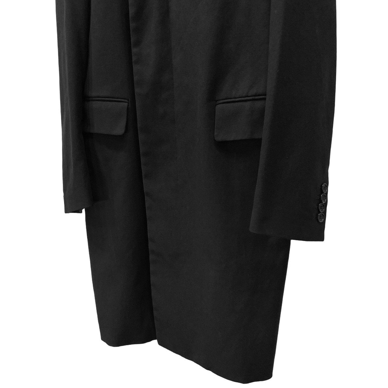 HELMUT LANG CHESTER COAT ラペルサテン切替比翼チェスターコート Archive 90s 00s フライフロント 本人期 黒タグ ジャケット ブルゾン アウター ヘルムートラング メンズ