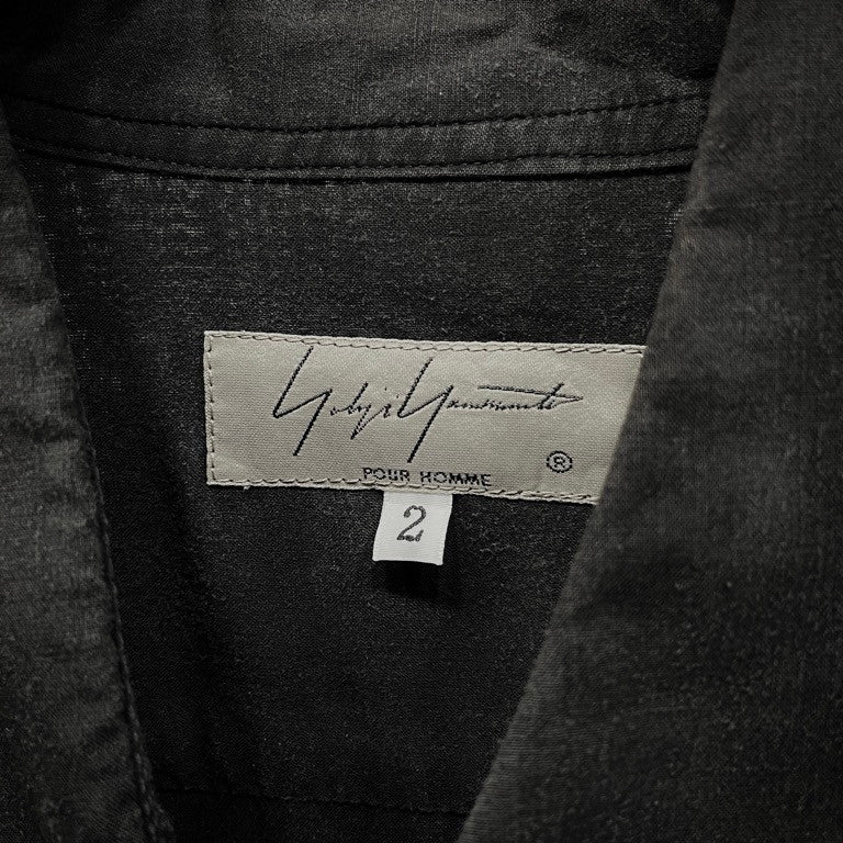Yohji Yamamoto Pour Homme 20SS アシンメトリーカラースクエアカットテンセルローンシャツ ブラウス トップス ヨウジヤマモトプールオム メンズ