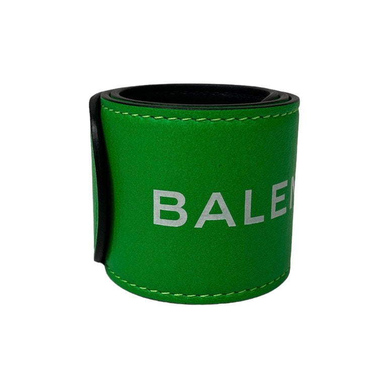 BALENCIAGA Cycle Textured leather Bracelet ロゴプリントレザー巻きブレスレット バングル サイクル グリーン アクセサリー 服飾雑貨 バレンシアガ メンズ レディース ユニセックス