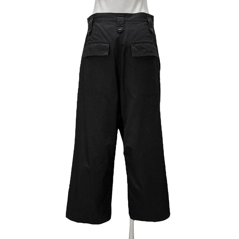 Yohji Yamamoto +NOIR コットンギャバジンフロントラップワイドサルエルパンツ ボトムス Femme Y's ヨウジヤマモト プリュスノアール ワイズ レディース