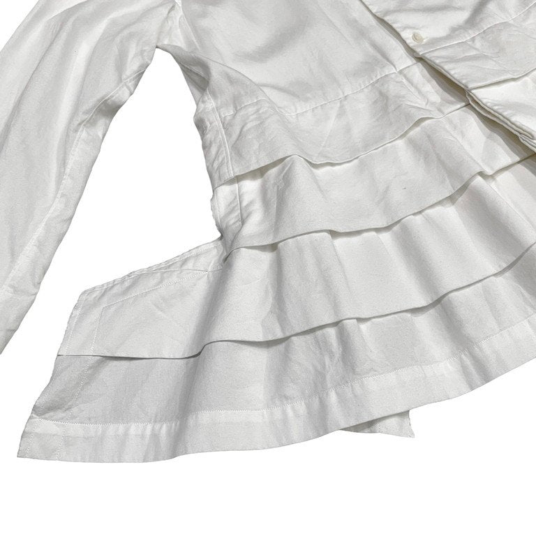 COMME des GARCONS 17SS コットン裾変形フリルシャツ ブラウス Archive invisible clothing 見えない服期