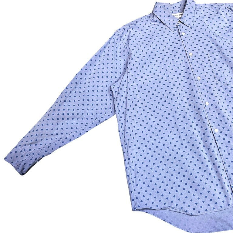 COMME des GARCONS SHIRT ポルカドットプリントレギュラーカラーオーバーサイズコットンシャツ 総柄 水玉 ブラウス Archive 90s コムデギャルソン メンズ