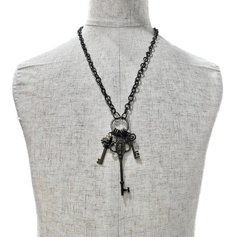 Jean Paul GAULTIER スカルマリアマルチキーモチーフチェーンネックレス 一点物 激レア 希少 Archive 90s 00s JPG 未使用 鍵 ペンダント アクセサリー ジャンポールゴルチエ メンズ レディース ユニセックス