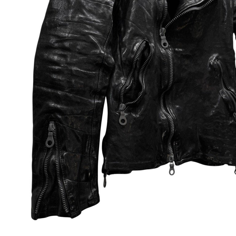 ISAMU KATAYAMA BACKLASH ITALY SHOULDER “GARMENT-DYED” DOUBLE RIDERS インタリアンショルダーガーメントダイレザーダブルライダースジャケット ブルゾン コート アウター 定価275,000円 イサムカタヤマ バックラッシュ メンズ