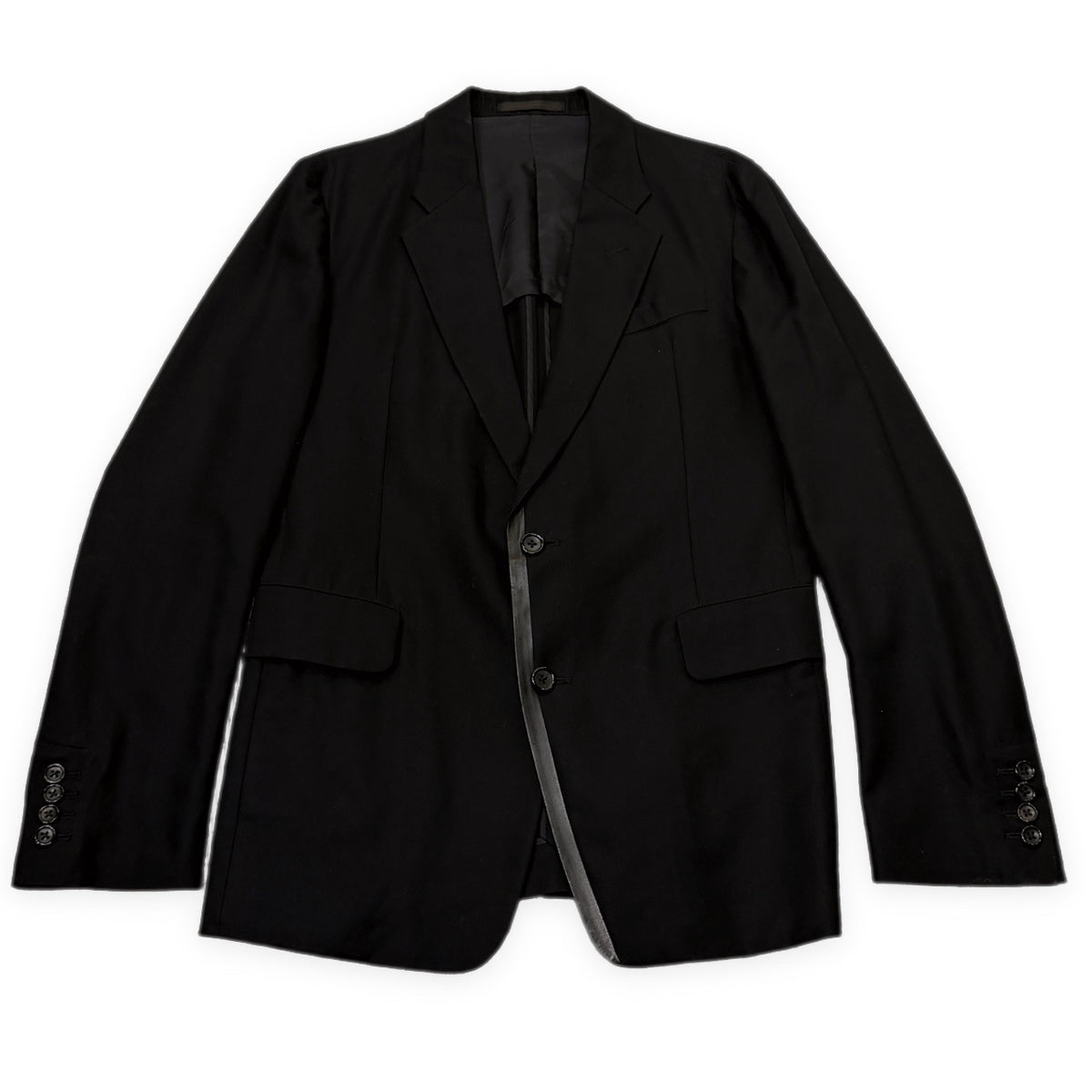 Y's for men コットンギャバジンラムレザーテープ装飾2Bテーラードジャケット ブレザー ブルゾン コート アウター Archive Yohji Yamamoto Pour Homme ワイズフォーメン ヨウジヤマモトプールオム メンズ
