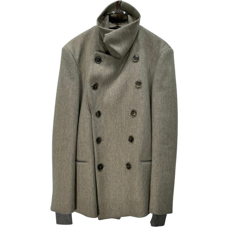 Paul Smith 11AW レザーパイピングダブルブレストショートウールコート ジャケット Pコート ブルゾン アウター ポールスミス メインライン メンズ