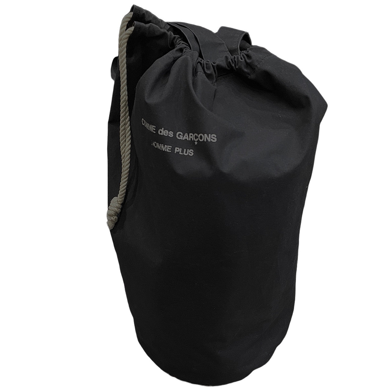 COMME des GARCONS HOMME PLUS 02AW ロゴプリント円柱型トートバッグ 鞄 カバン Archive コムデギャルソンオムプリュス メンズ レディース ユニセックス