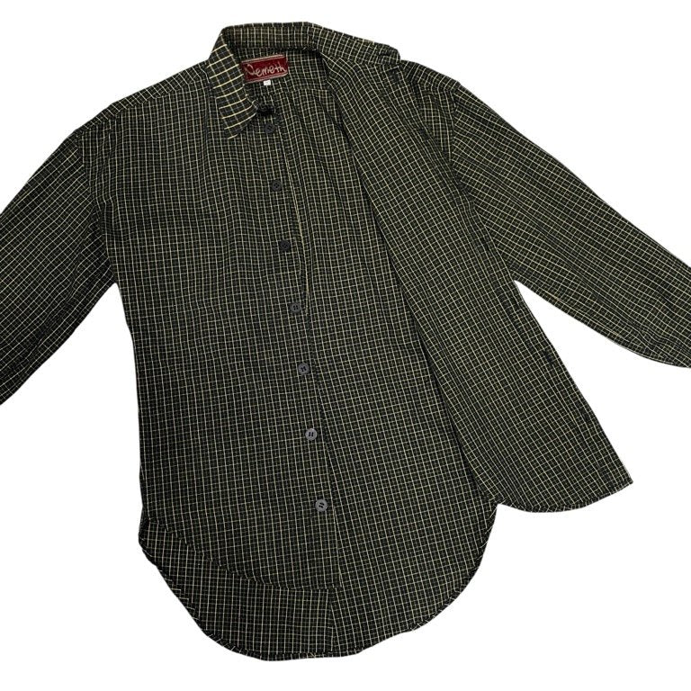 Christopher Nemeth 変型チェック立体裁断レギュラーカラーシャツ ブラウス トップス Archive 80s 90s クリストファーネメス メンズ レディース ユニセックス