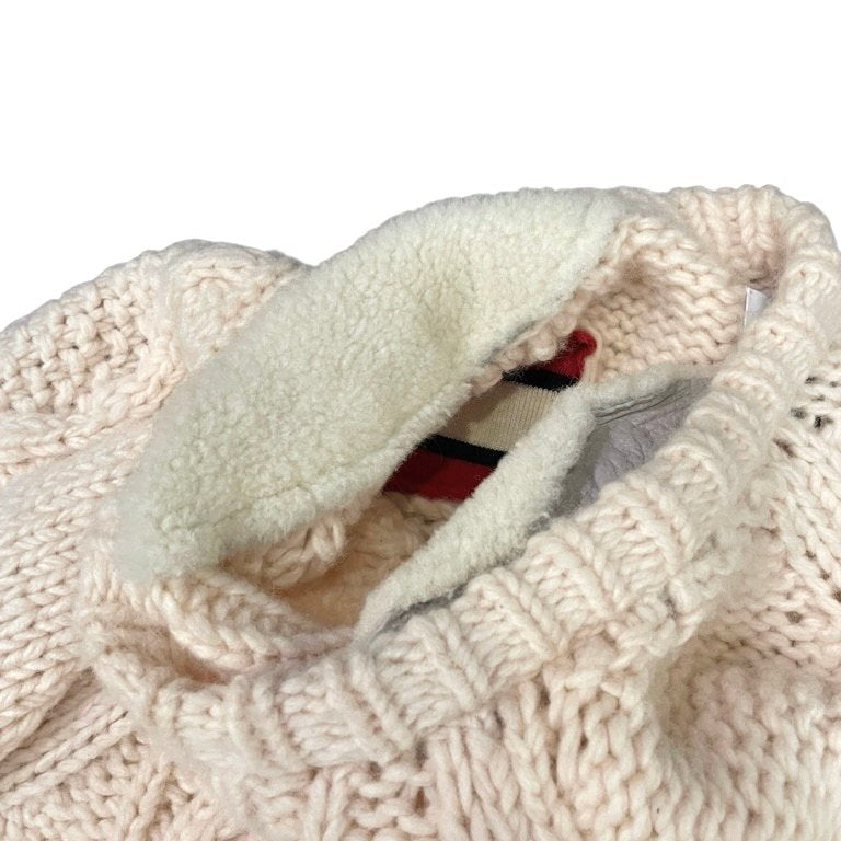 FACETASM 17AW RIB HAND KNIT SWEATER ショルダーラインサイドジップオーバーサイズケーブルニットセーター ムートンレザー フィッシャーマン トップス CHG-KN-U06 ファセッタズム メンズ