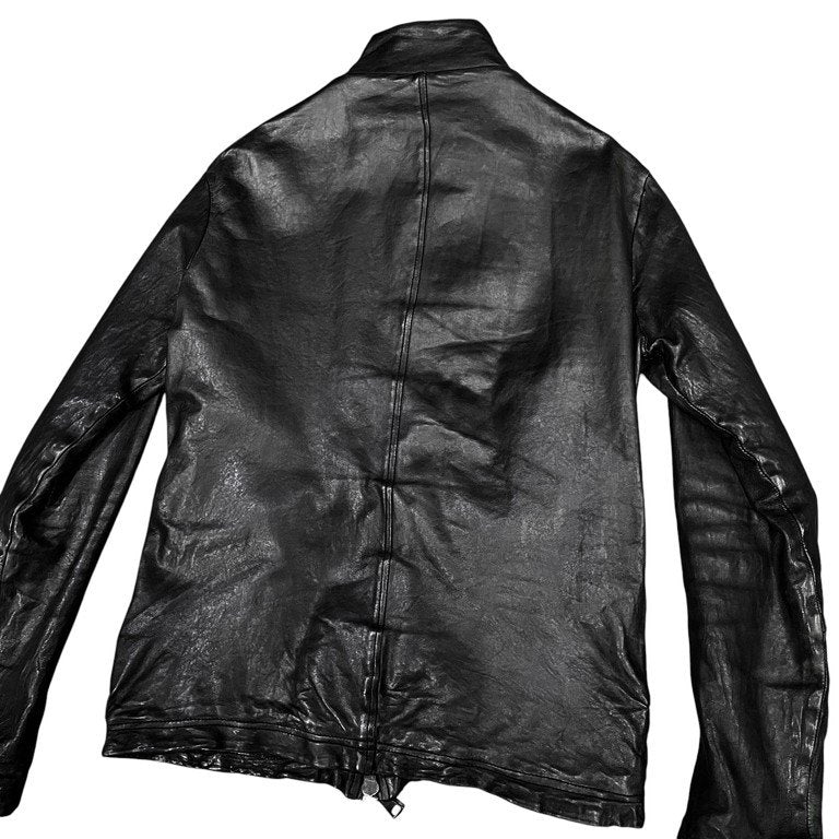 GIORGIO BRATO ラムレザースタンドカラージップアップレザージャケット シングル ライダース ブルゾン コート アウター ジョルジオブラット メンズ