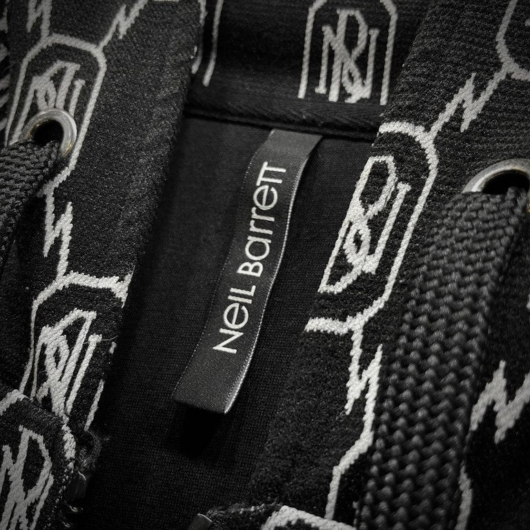 Neil Barrett 20SS NBロゴ切替オーバーサイズジップアップパーカー フーディ トップス アウター 定価122,400円 ニールバレット メンズ