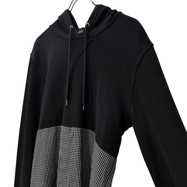 KRIS VAN ASSCHE 14SS ギンガムチェックシャツ切替スウェットパーカー フーディ トップス Archive クリスヴァンアッシュ メンズ