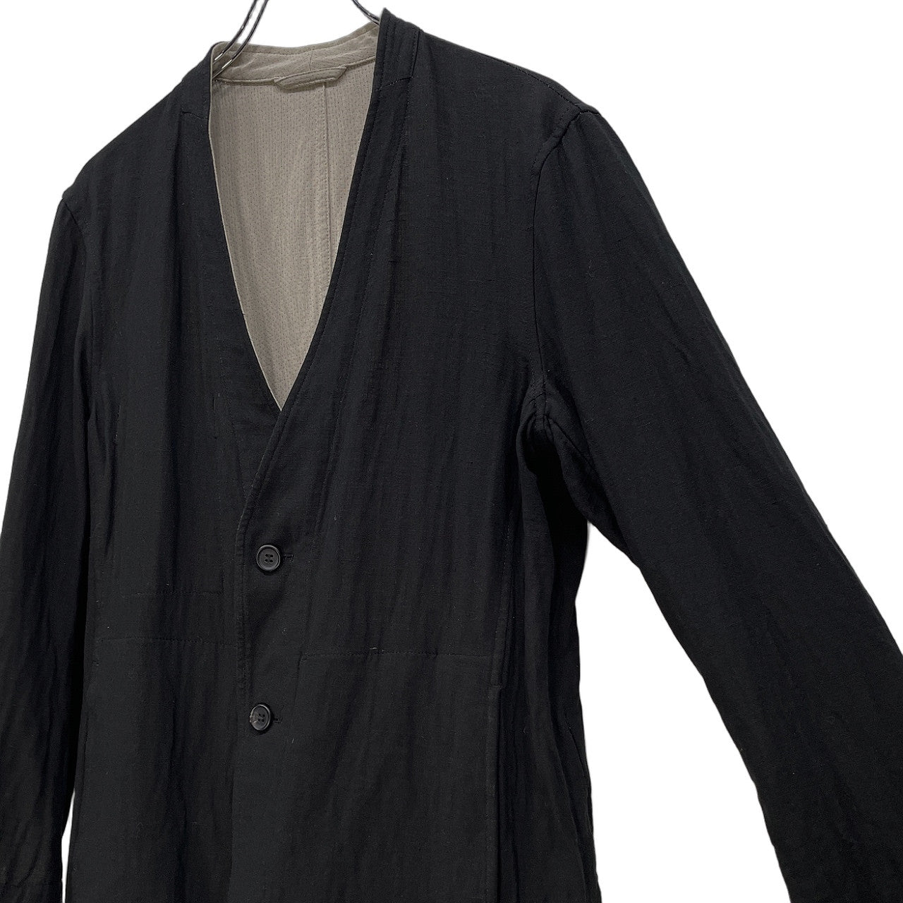 ISSEY MIYAKE MEN 20SS コットンリネンリバーシブルノーカラージャケット LOOK3 ブルゾン コート アウター イッセイミヤケ メン メンズ