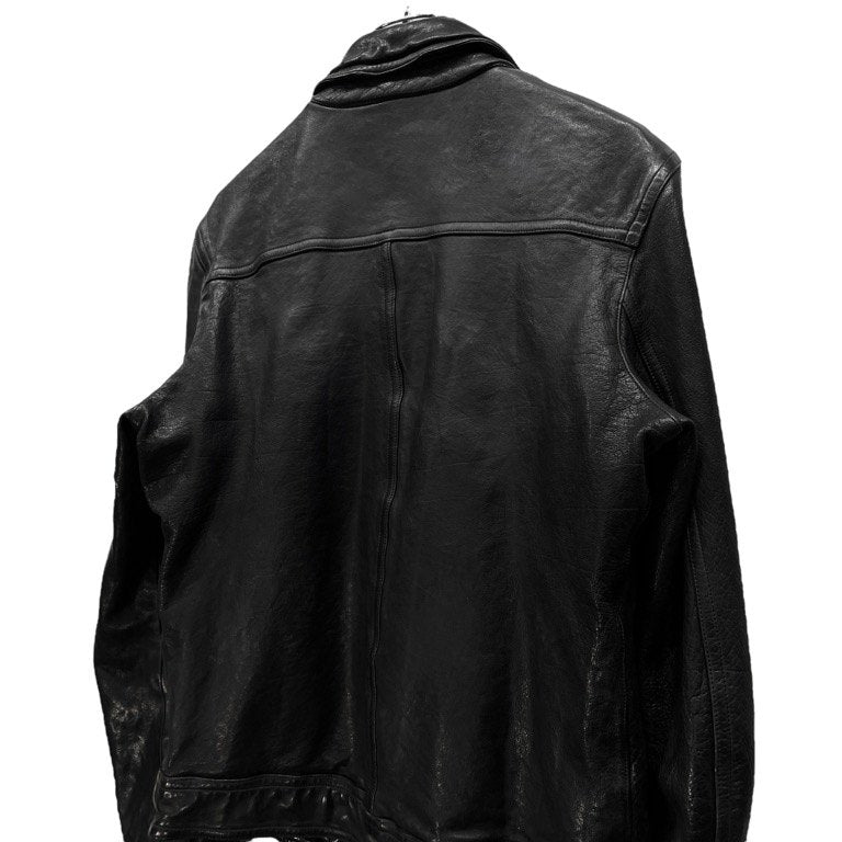 Neil Barrett バッファローレザーセカンドタイプパターンジップアップジャケット ブルゾン ライダース アウター 2nd Arcive 00s ニールバレット メンズ