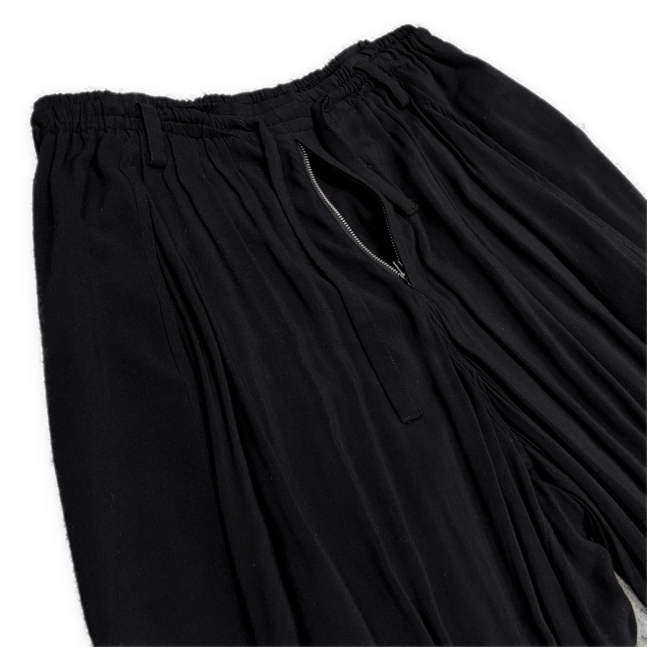 Yohji Yamamoto Pour Homme 13SS レーヨンギャザーイージーバルーンパンツ Archive ドローストリング ウエストゴムシャーリング HX-P07-202 ヨウジヤマモトプールオム メンズ