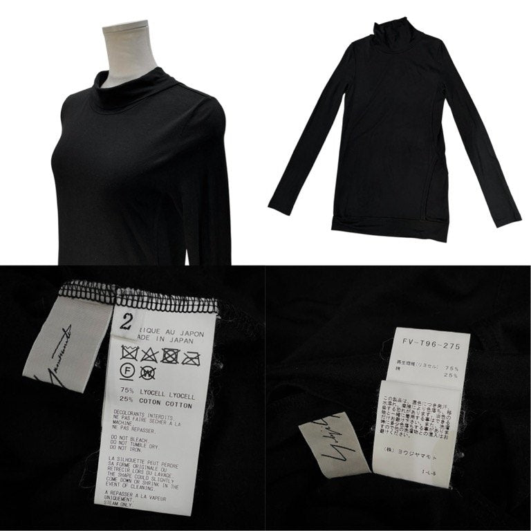 Yohji Yamamoto Femme 22AW リヨセルコットン天竺ボタンハイネックカットソー Tシャツ Tee T-shirt トップス ヨウジヤマモトファム レディース