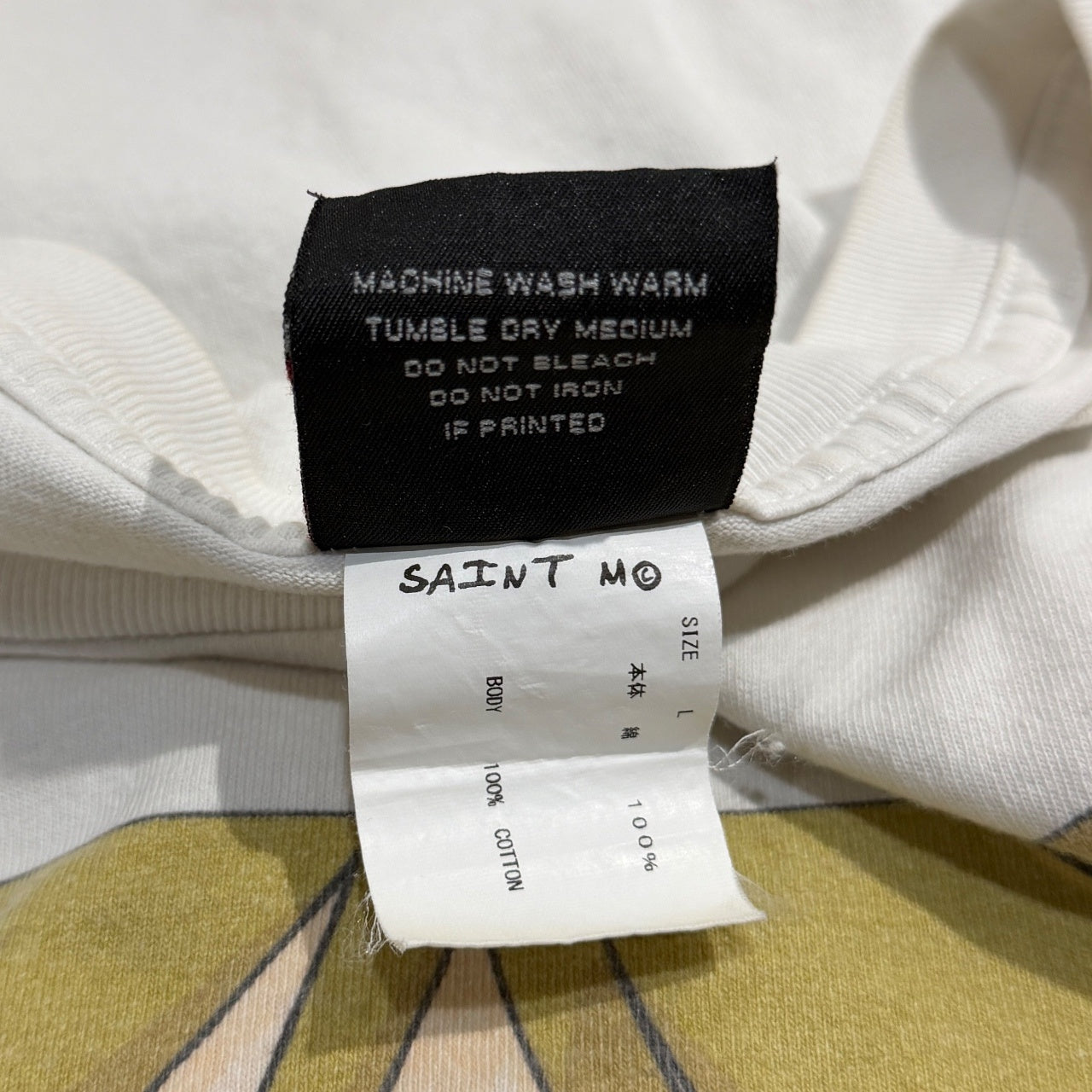 SAINT MICHAEL 23SS SS TEE/SUNGLASS/WHITE ヴィンテージ加工プリントTシャツ カットソー T-shirt トップス SM-S23-0000-023 Mxxxxxx セントマイケル メンズ