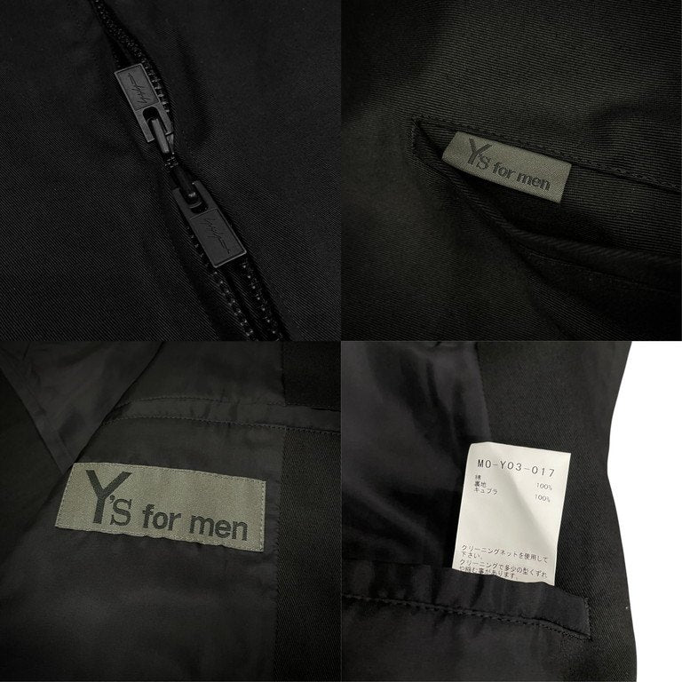 Y's for men 24AW FLAP POCKET BLOUSON WITH PIECE NAME コットンギャバジンフラップポケットジップアップブルゾン シングルライダースジャケット ピスネーム MO-Y03-017 定価73,700円 ヨウジヤマモトプールオム ワイズフォーメン
