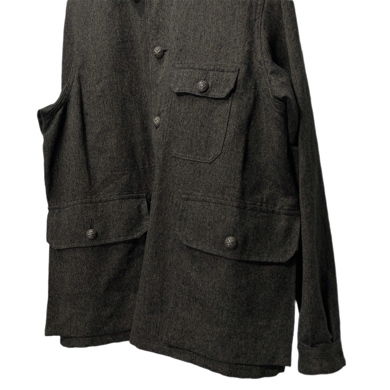 Nigel Cabourn FRENCH WORK JACKET - HEMP ヘンプコットンブラックシャンブレーチェンジメタルボタンフレンチワークジャケット ブルゾン コート アウター 定価66,000円 ナイジェルケーボン メンズ