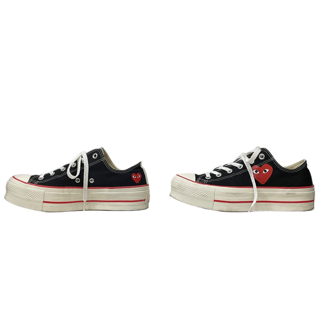 PLAY COMME des GARCONS × CONVERSE ALL STAR LIFTED OX PCDG ハートロゴプリントボリュームソールローカットスニーカー 厚底 シューズ 26cm プレイ コムデギャルソン コンバース メンズ レディース ユニセックス