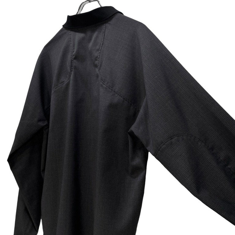 NVRFRGT exclusive for STUDIOUS COLLARED V-NECK PULLOVER TOP 別注 ポリエステルウールストライププルオーバーシャツ ブラウス トップス EXST241J02 定価27,500円 ネバーフォーゲット メンズ