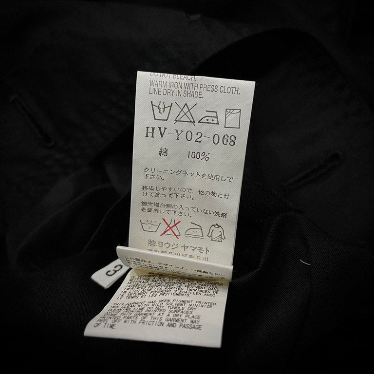 Yohji Yamamoto Pour Homme 01AW コットンギャバジンリバーシブル5Bマオカラージャケット ギャングスター期 Archive スタンドカラー テーラード ブルゾン コート アウター ヨウジヤマモトプールオム メンズ