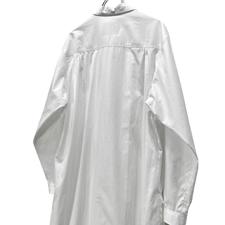Yohji Yamamoto Pour Homme 23AW COTTON BROADCLOTH OPEN COLLAR LONG SHIRT コットンブロードオープンカラーロングシャツ ブラウス HJ-B53-018 環縫い 開襟 定価62,700円 ヨウジヤマモトプールオム メンズ