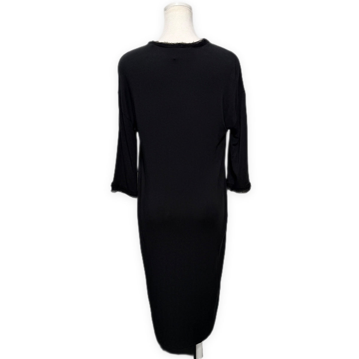 LANVIN 08AW レーヨンシルクギャザードレープロングワンピース 七分袖 トップス Archive Alber Elbaz アルベールエルバス ランバン レディース