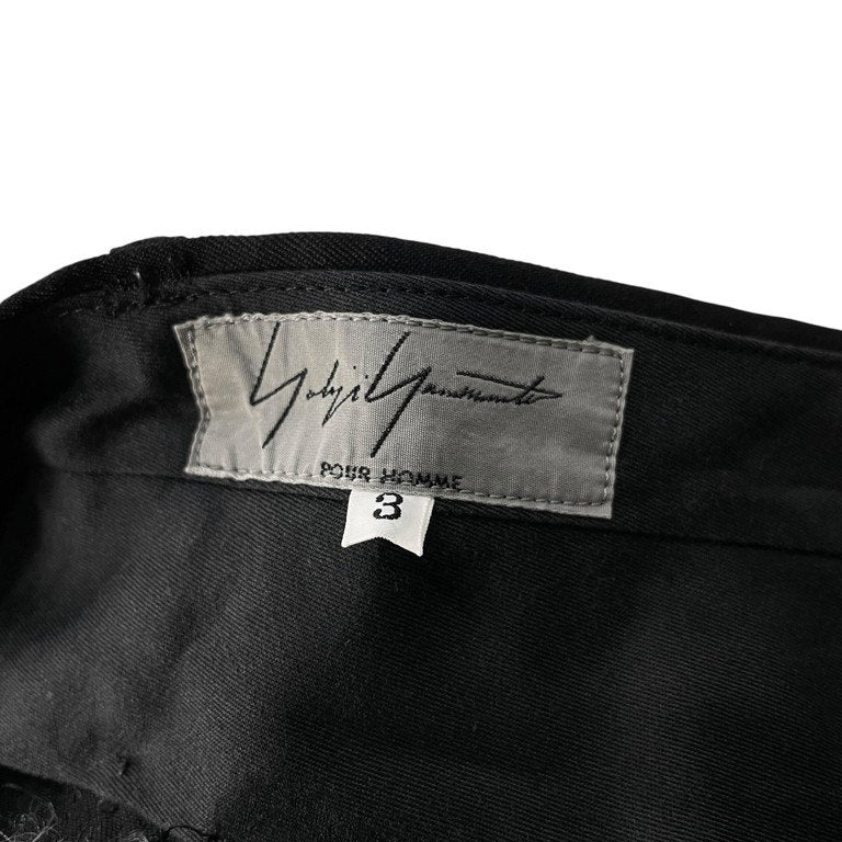 Yohji Yamamoto Pour Homme 16AW ウールギャバジン側章ボンテージパンツ ロールアップ ベルト サイドライン ボトムス Archive ヨウジヤマモトプールオム メンズ
