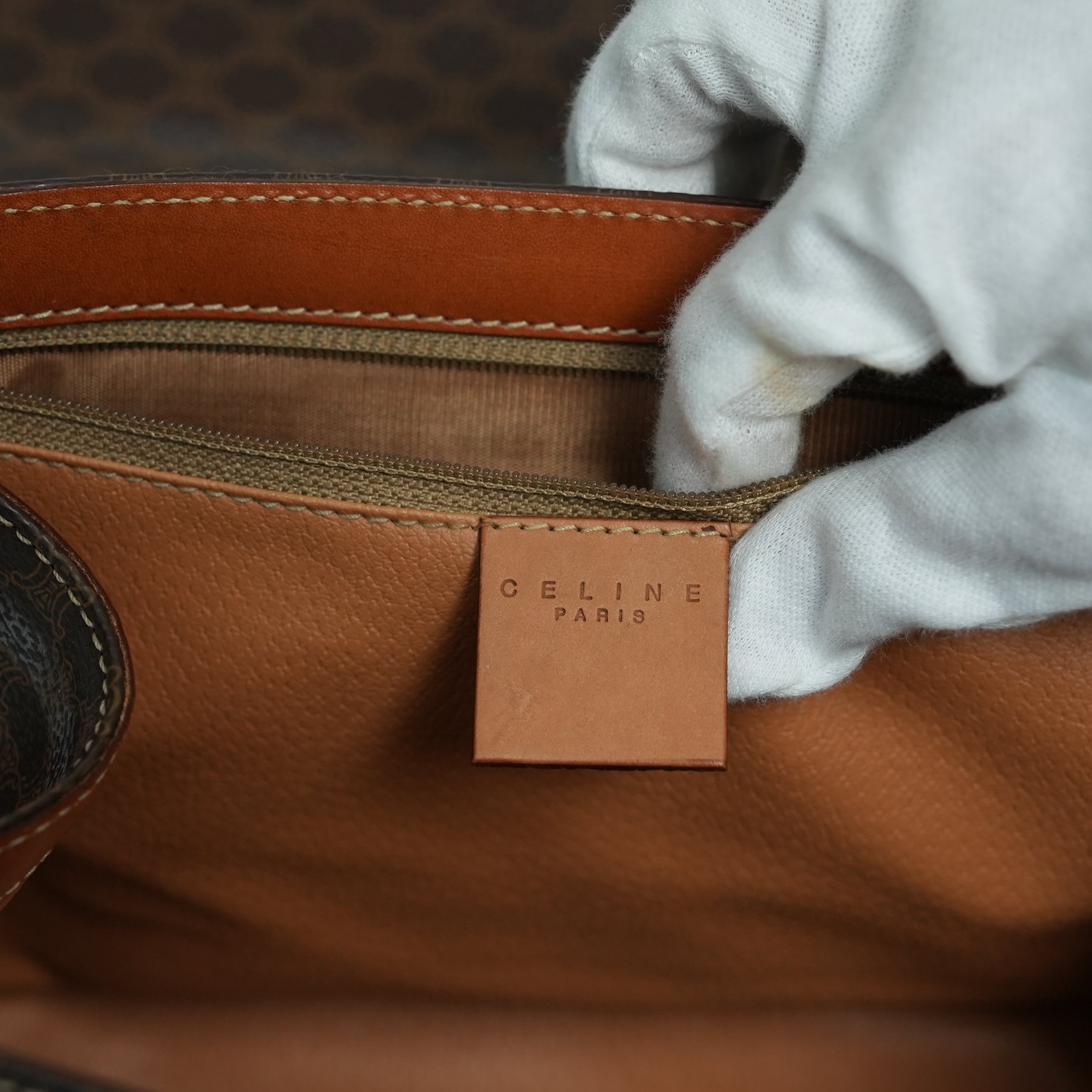 CELINE マカダム ハンドバッグ