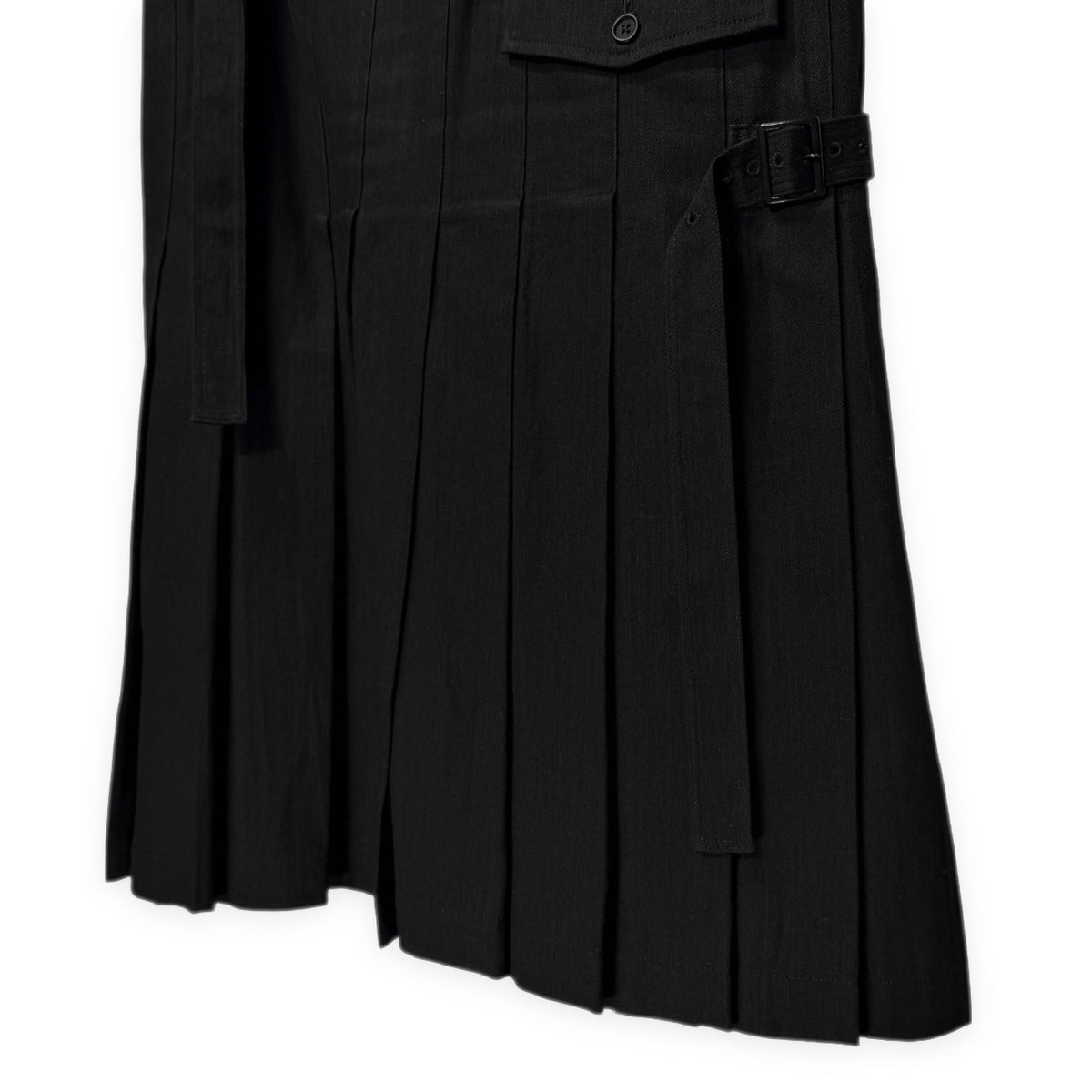 Yohji Yamamoto Pour Homme 16AW ブラックデニム手織りプリーツキルトスカート 巻き ボトムス パンツ Archive ヨウジヤマモトプールオム メンズ