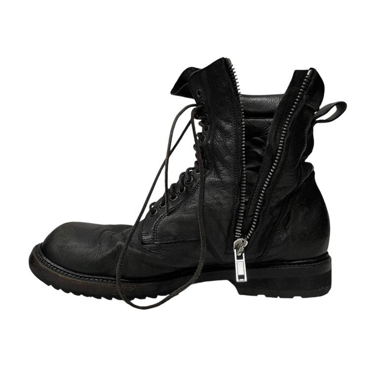 Rick Owens サイドジップレースアップレザーコンバットブーツ シャークソール シューズ 編み上げ 靴 クツ スニーカー 42 リックオウエンス メンズ
