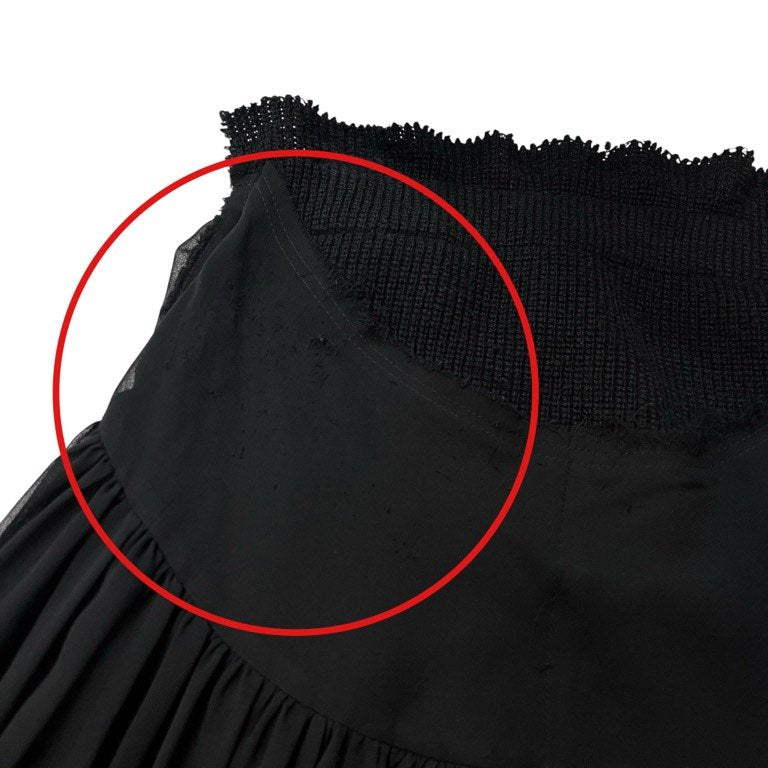 COMME des GARCONS 02AW シフォンニットドッキングレイヤードカットオフシースルーギャザースカート Archive Knitting is Free ボトムス コムデギャルソン レディース