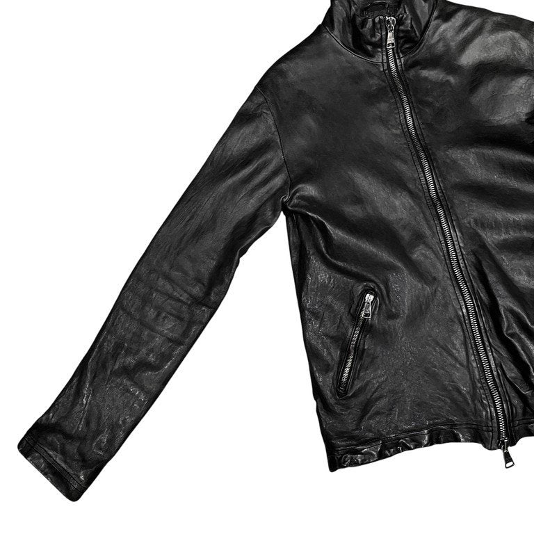 GIORGIO BRATO ラムレザースタンドカラージップアップレザージャケット シングル ライダース ブルゾン コート アウター ジョルジオブラット メンズ