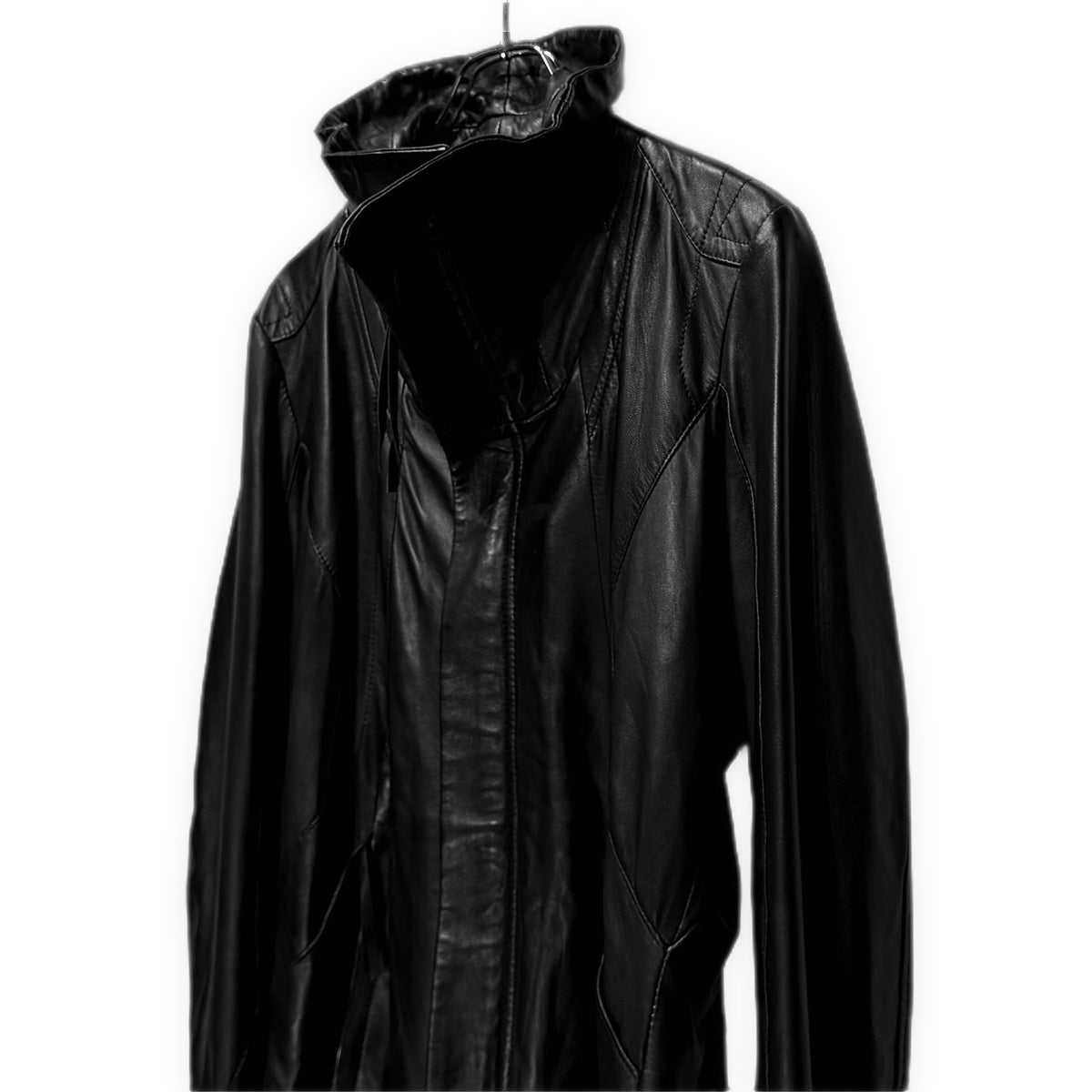 EKAM ラムレザーハイネックジャケット ライダース ダブルジップ ブルゾン コート アウター エカム メンズ