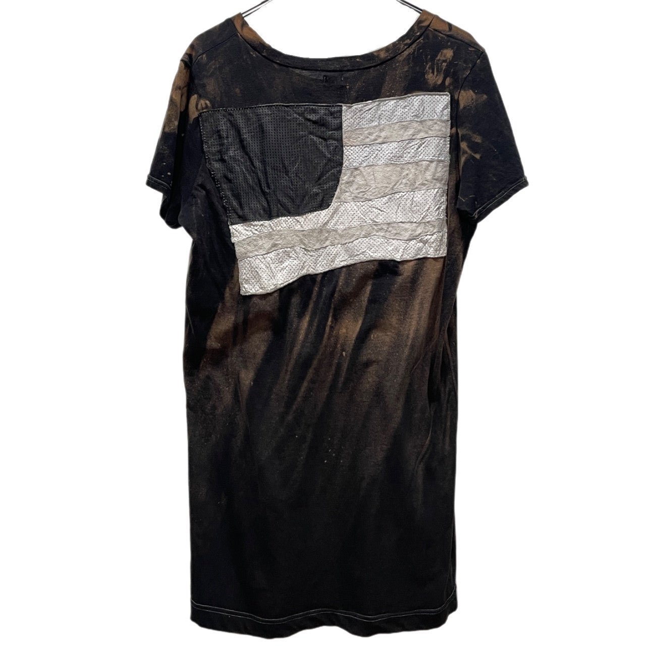 L.G.B. BLACK&WHITE AMERICA HSC M 004FBWA レザー星条旗パッチブリーチTシャツ カットソー Tee T-shirt Y2K トップス 国旗 ルグランブルー メンズ