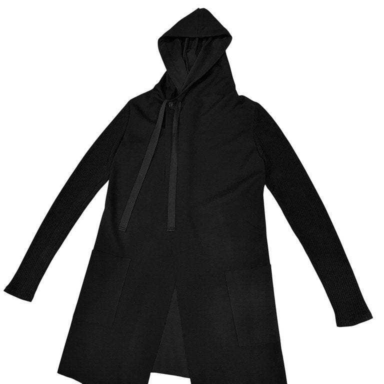 A.F HOMME ウールジャージーニットスリーブフーデッドロングコート 現A.F ARTEFACT パーカー カーディガン ジャケット アウター エーエフ オム メンズ