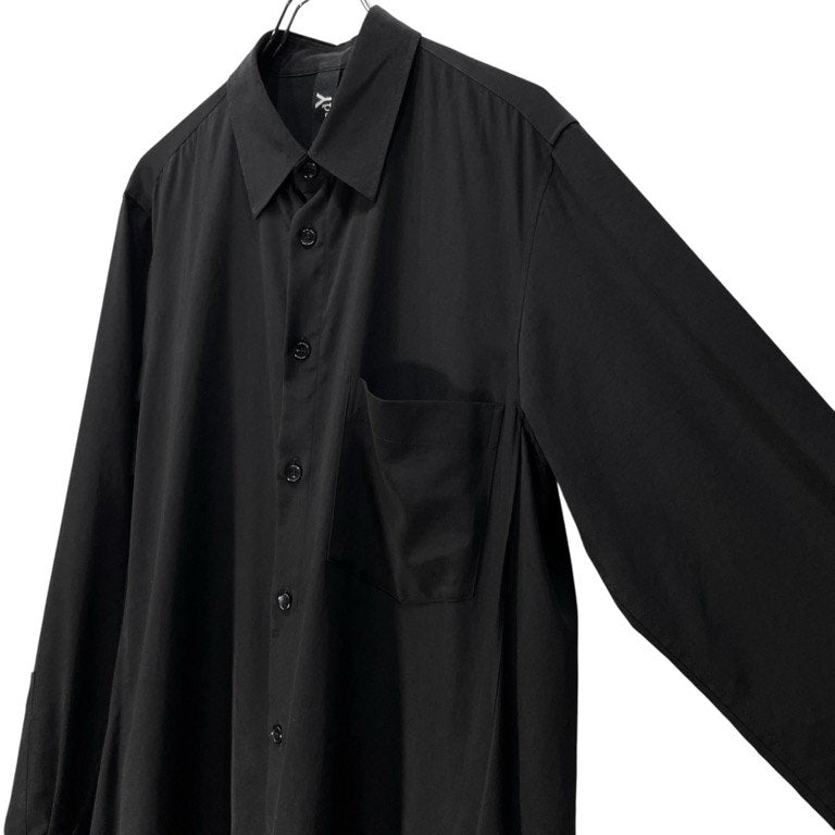 Ground Y 19AW トリアセテートポリエステルサイドフラシドレープロングシャツ ブラウス トップス Yohji Yamamoto グラウンドワイ ヨウジヤマモト メンズ レディース ユニセックス