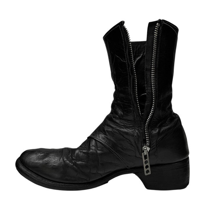 Obscur 16AW ホースレザーサイドジップロングヒールブーツ 希少 シューズ 靴 size 41 スカーステッチ 6228004 AW16-26 41 定価159,840円 オブスキュー メンズ