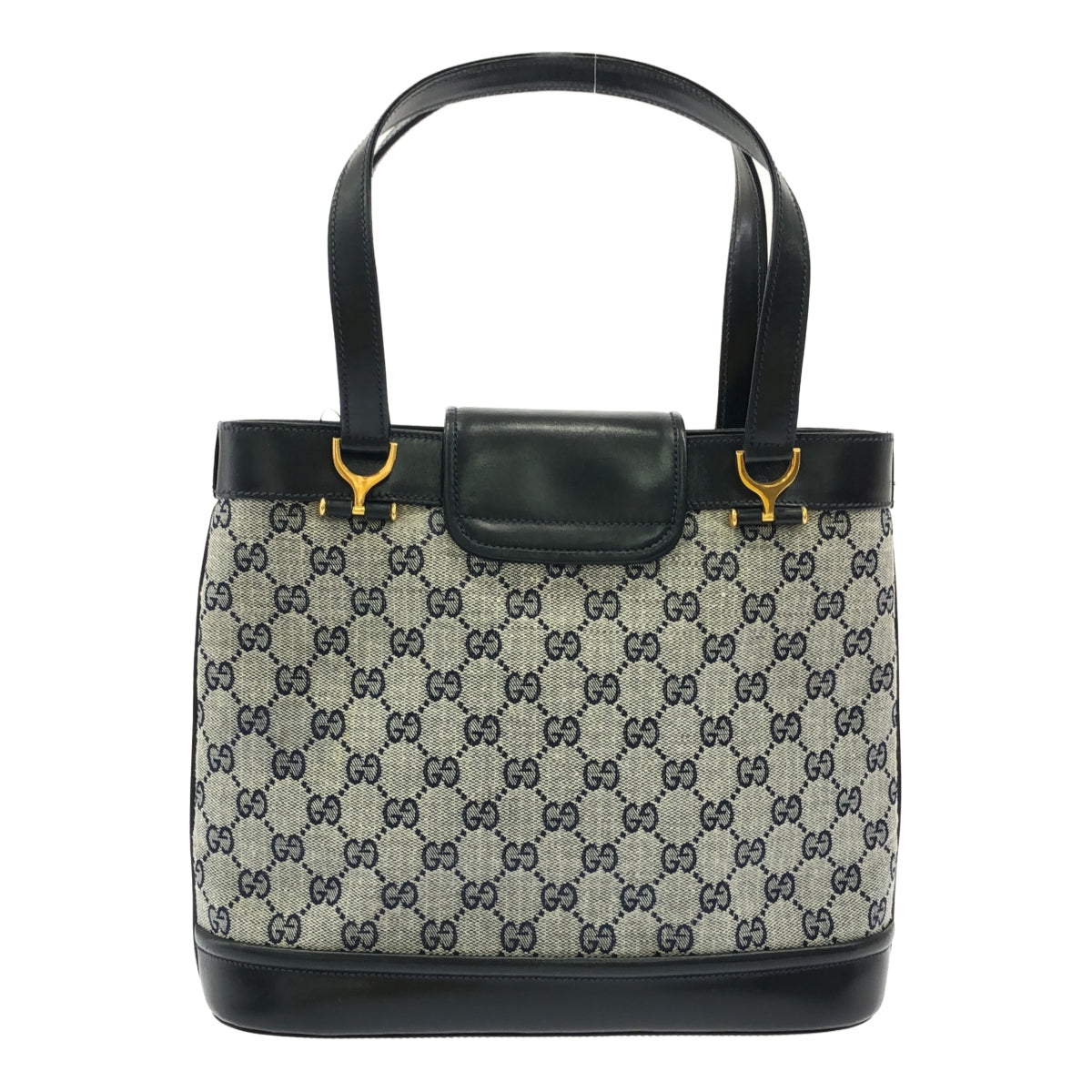 GUCCI GUCCI GGキャンバス ハンドバッグ Gロゴ金具 BLK