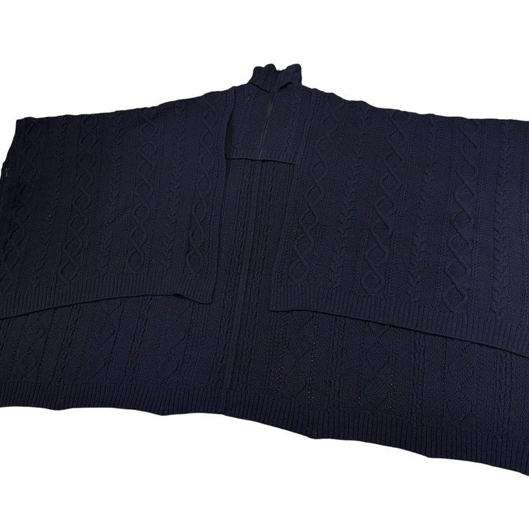 RISMAT by Y's 20AW WOOL ALAN KNITTING HIGHT NECK ZIP OPEN CAPE ウールアランニットハイネックジップポンチョ ケーブル セーター カーディガン ケープ ジャケット コート LOOK10,17 Yohji Yamamoto ヨウジヤマモト ワイズ レディース