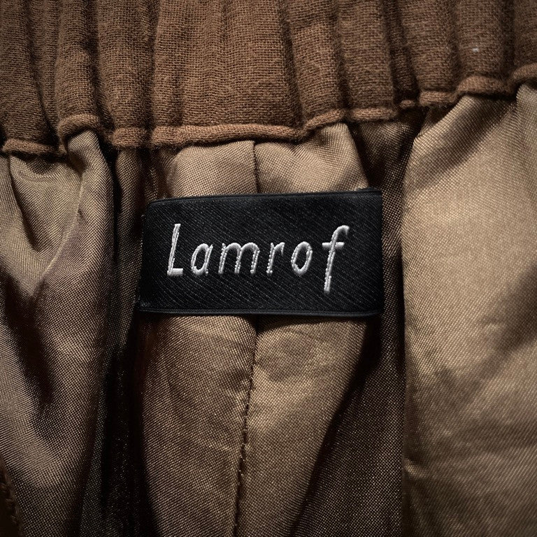 LAMROF コットンガーゼ音符刺繍ウエストゴムシャーリングイージーパンツ ボトムス ラムロフ メンズ